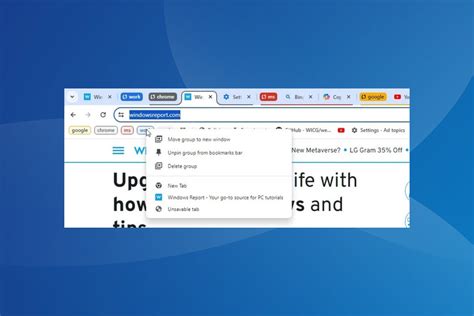 Google Chrome’s Save Tab groups UI to get improvements