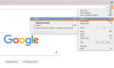 Google Chrome Clear Cache