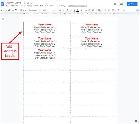 Google Doc Address Label Template – Free Editable Template & Examples ...