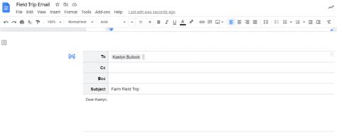 Google Doc Email Template