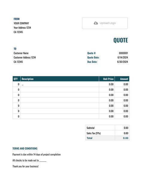 Google Doc Quote Template