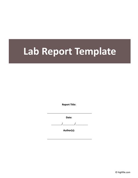 Google Docs Lab Report Template