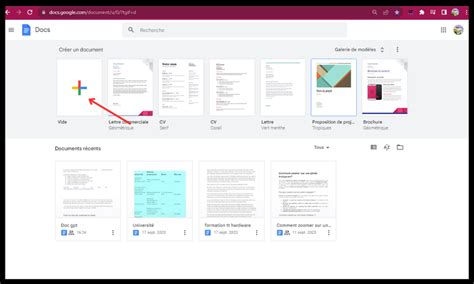 Google Docs Page de garde
