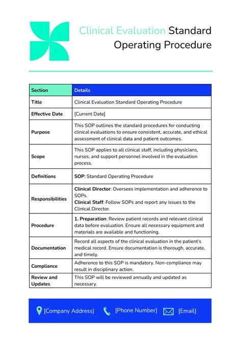 Google Docs Standard Operating Procedure Template