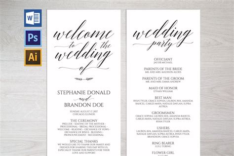 Google Docs Wedding Program Template