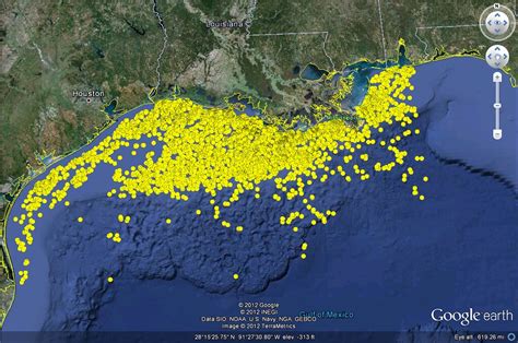 Google Earth Oil Rigs Gulf Mexico