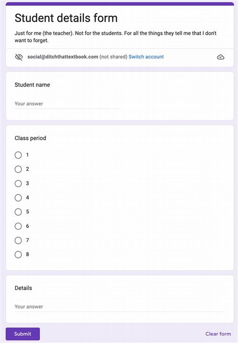 Google Form Example