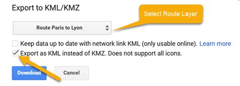 Google Maps Route Kml Export