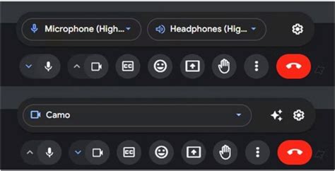 Google Meet quick menu