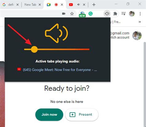 Google Meet volume