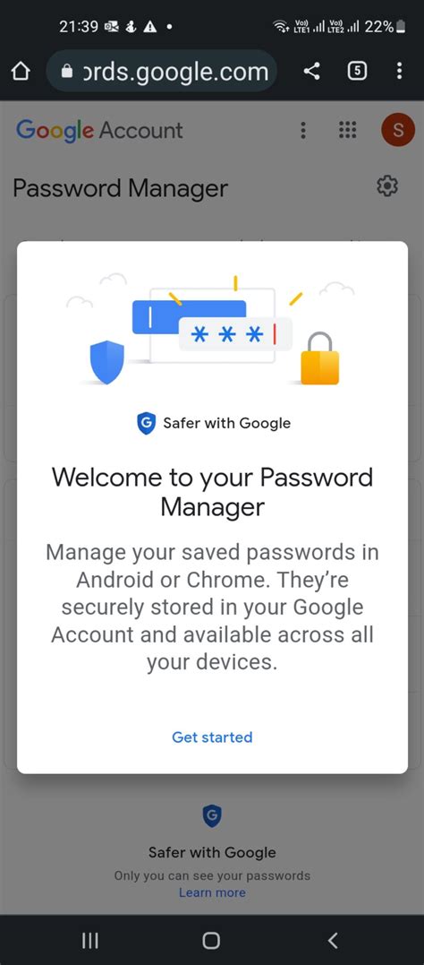 Google Password Manager per Android