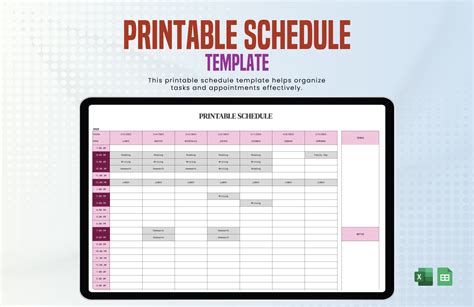 Google Printable Schedule