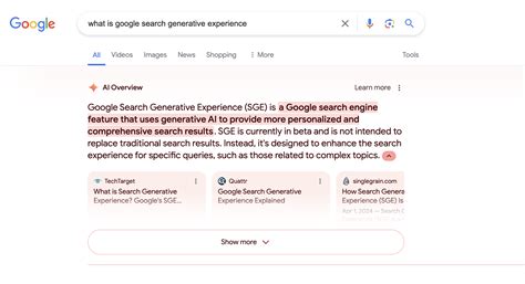 Google Search Generative Experience In Action