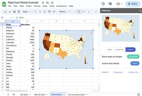Maps/Charts Google Sheets
