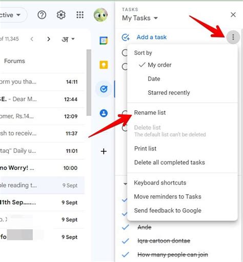 Google Tasks in Gmail