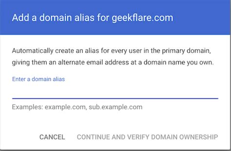 Google Workspace Domain Alias