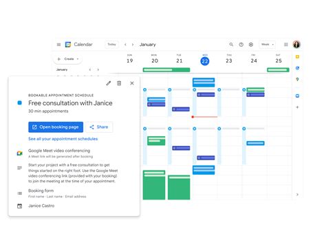 Google Workspace calendar bookings