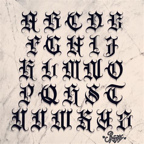 Gothic Lettering Tattoo