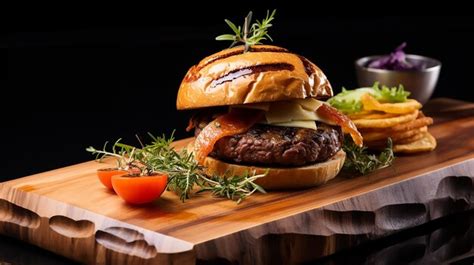 Gourmet Burger Presentation