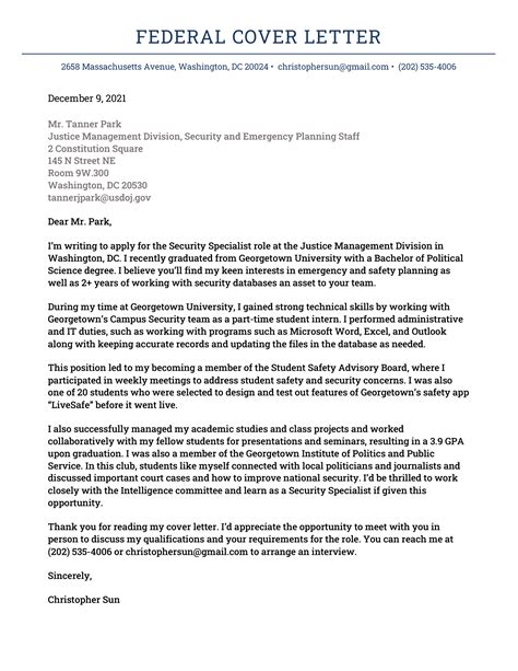 Government Job Cover Letter Examples
