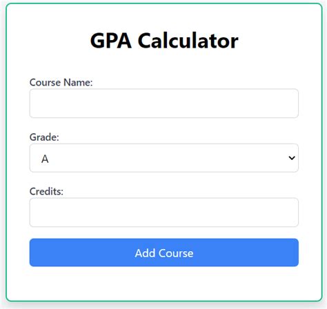 Gpa Calculator Javascript