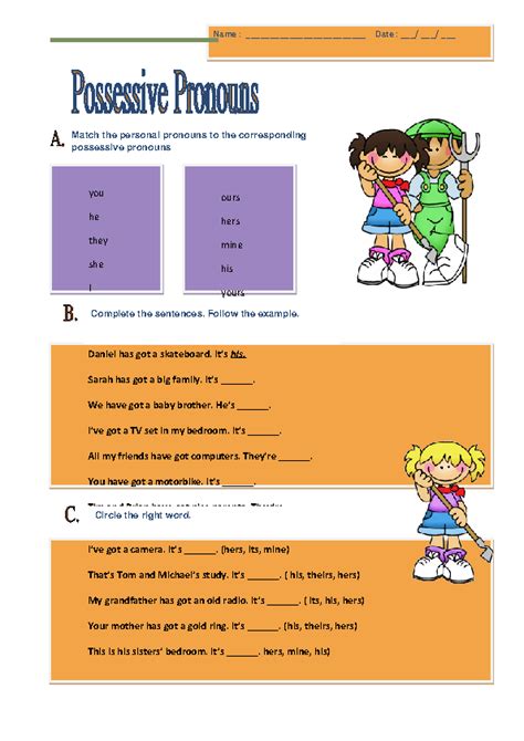 Teach Grade 3 Possessive Pronouns With Worksheets