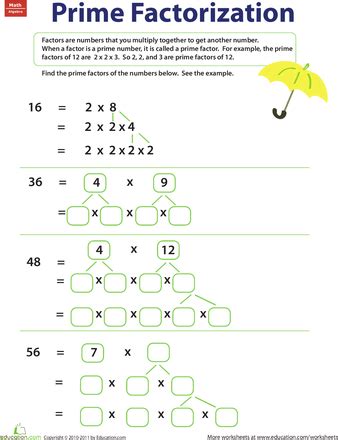 Grade 7 Prime Factorization Worksheets Pdf With Answers