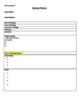 Grade Level Meeting Agenda Template