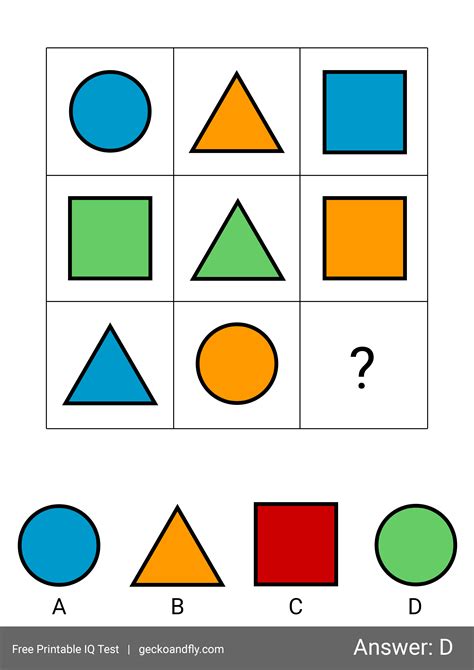 Grade 1 Iq Test For Kids