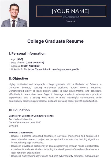 Graduate Resume Template