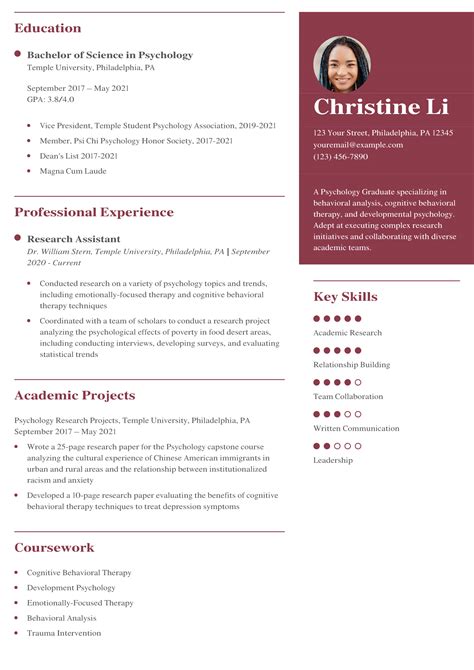 Graduate School Resume Builder