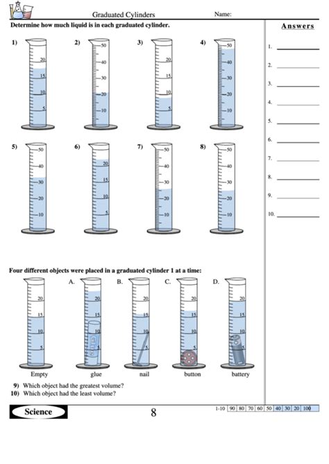 Graduated cylinder worksheet.