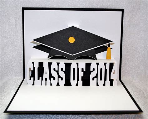 Popup Graduation Card Template Popup Graduate Cap Svg Etsy
