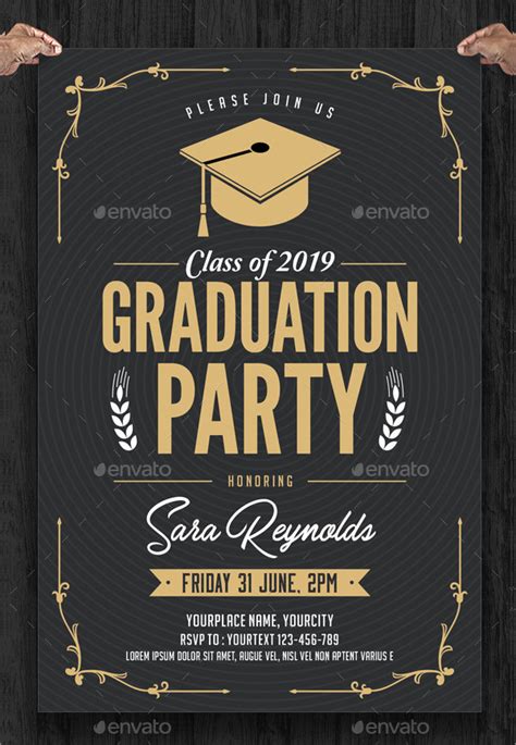 Printable Graduation High School Invitation Template With Photo in 2020
