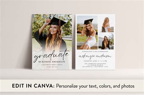 Graduation Announcement Templates Etsy