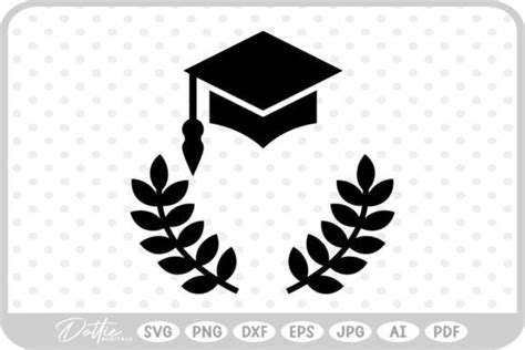 Download Graduation Cap Frame, Laurel Wreath DXF Files