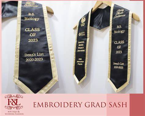 Graduation Stole Embroidery Design