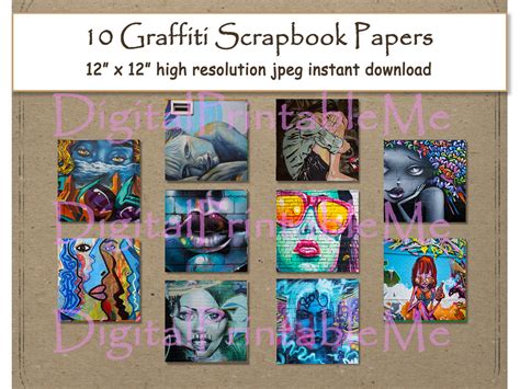 Download Graffiti Digital Paper Print 12 DXF Files
