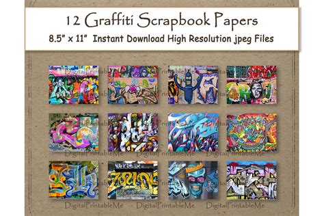 Download Graffiti Digital Paper Print 8.5 For Crafts