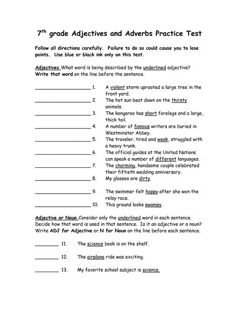 Grammar Worksheets For 7th Graders