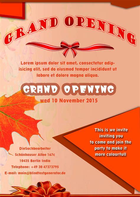 Grand Opening Template Word