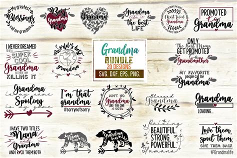 Download Grandma Quotes Bundle Silhouette DXF Files