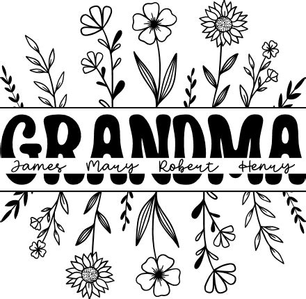 Cherish Precious Memories with Customizable Grandma Svg with Names - Free Download!