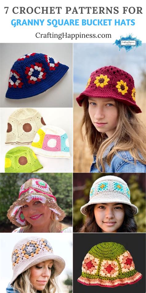 Granny Square Crochet Bucket Hat