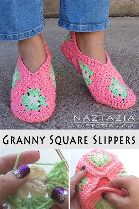 Granny Square Crochet Slippers