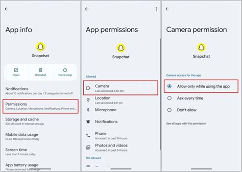 Grant Camera Access to Snapchat on Android