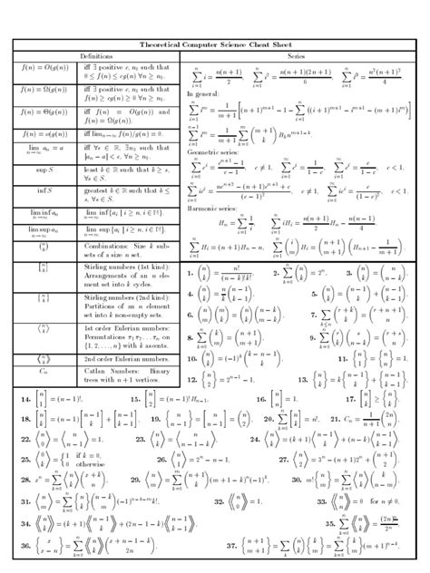 Graph Theory Cheat Sheet Pdf