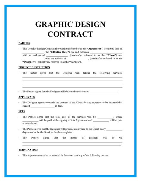 Graphic Design Agreement Template ApproveMe Free Contract Templates