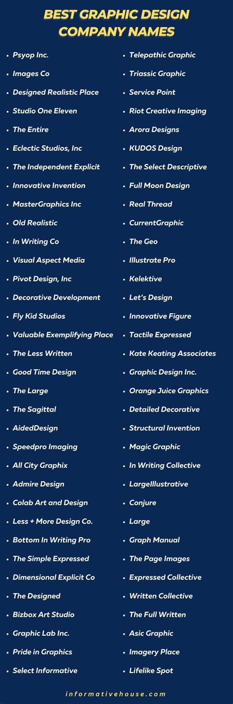 Graphic Design Business Names