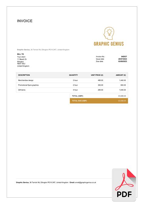 Graphic Design Invoice | Template Business